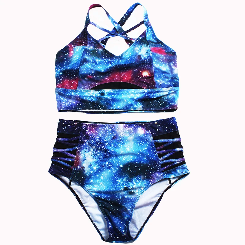 2023 New Plus Size Swimwear for Women Swimsuit Large Bathing Suits Two-piece High Waist Push Up Bikini Set Sexy Separate Stylish