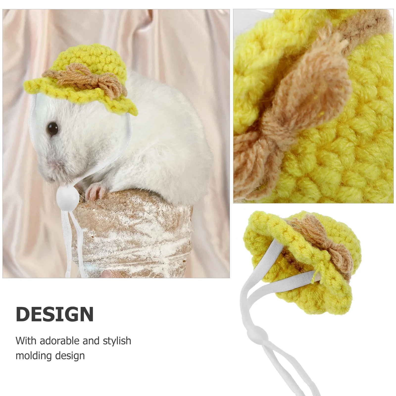 

1Pcs Fashionable Hamster Hat Lightweight Knitted Design Cute Small Animal Costume Accessory