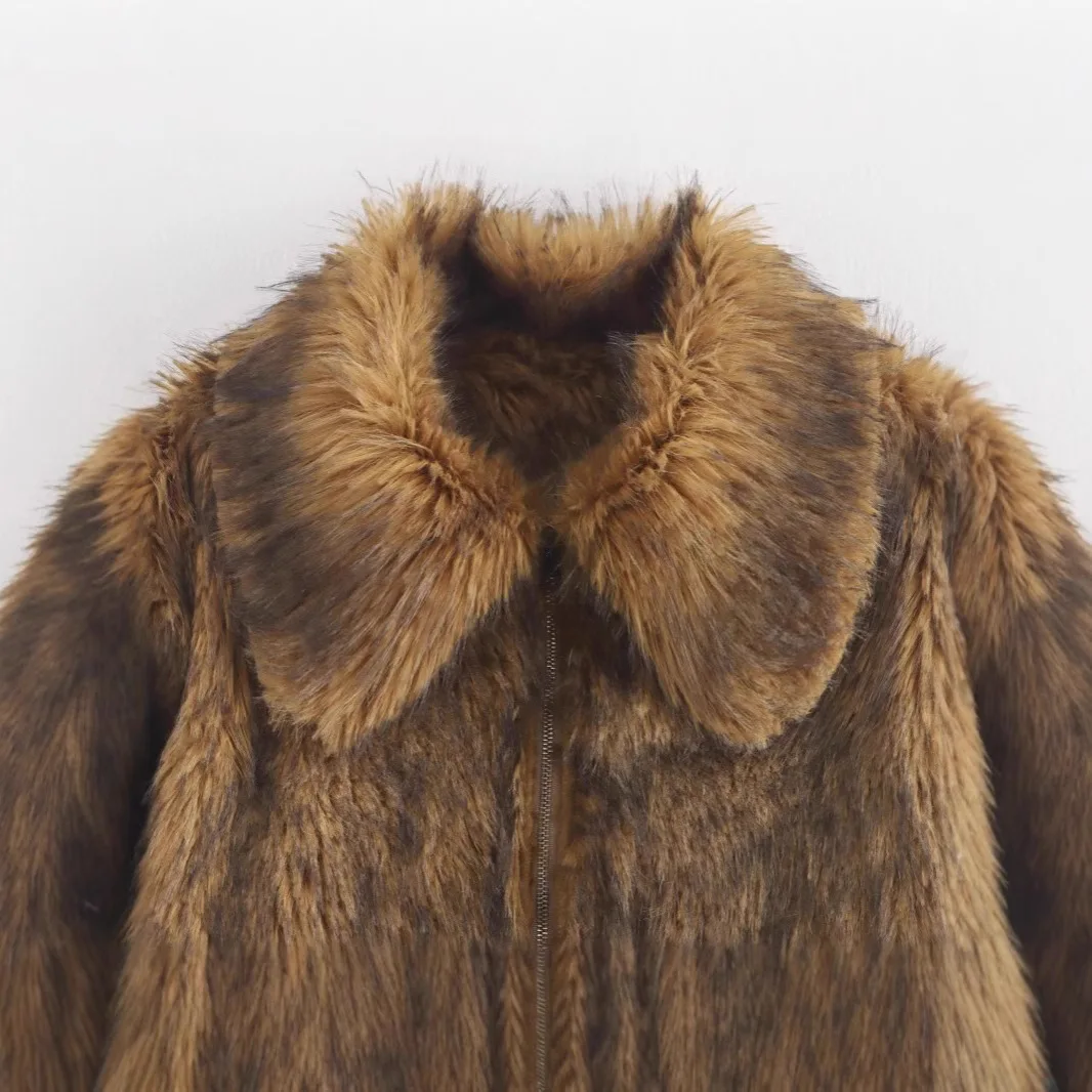التدرج النساء الشتاء معطف الفرو البيئي سميكة الدافئة شعر أشعث فو الراكون معطف الفرو للإناث عالية الجودة شيك الفراء معطف سيدة #3