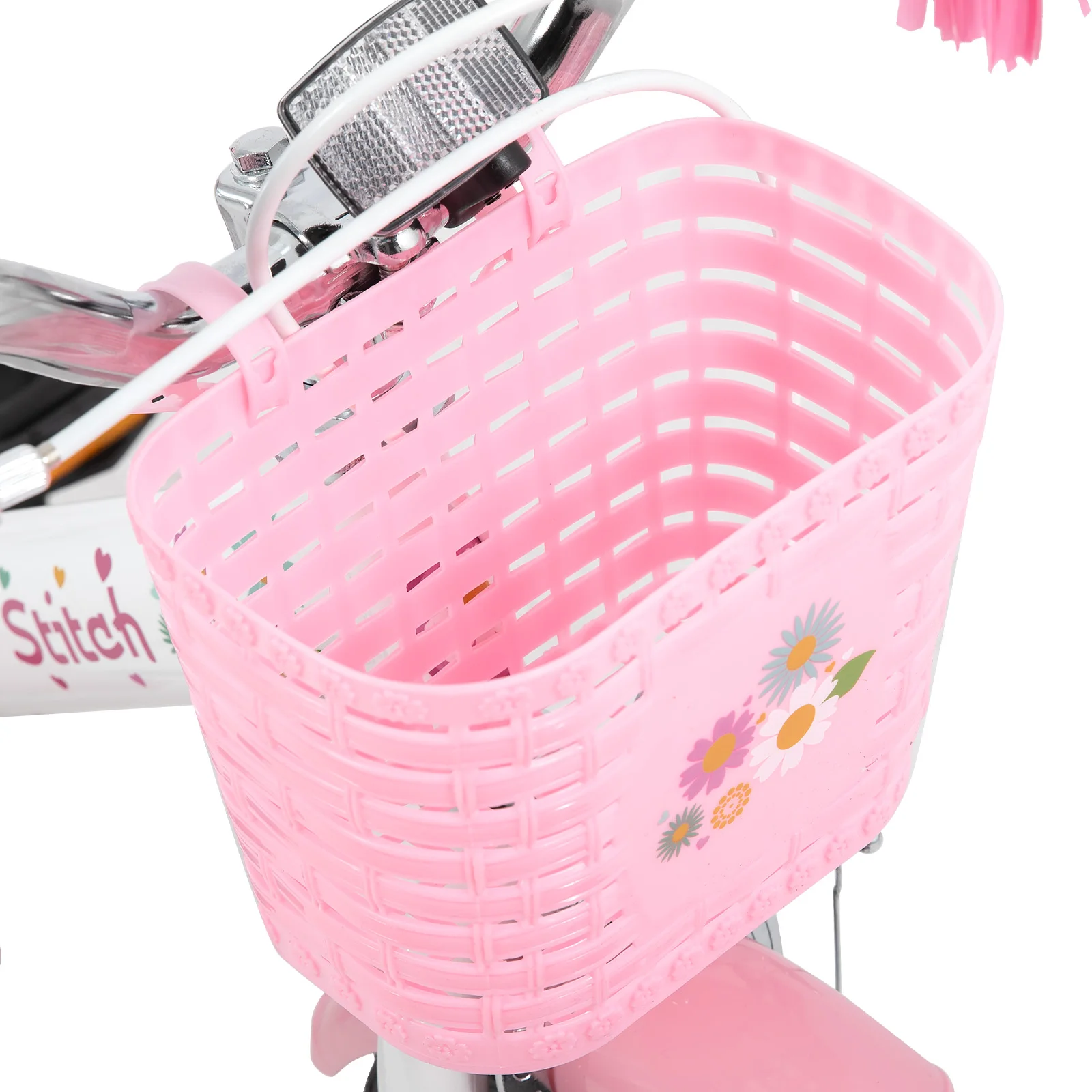 STITCH  12/14/16 Zoll Kinderfahrrad für 2-7 Jahre Kinderfahrrad, Fahrrad für Mädchen mit Stützrädern mit Korb & Luftschlangen