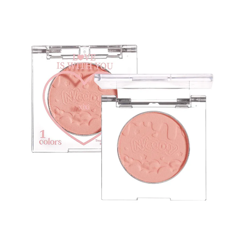 XiXI Heart Shape Kawaii Blush Make Up Cute Makeup Face Blusher Bright Shimmer Face Blush For Cheek Easy To Blend Makeup