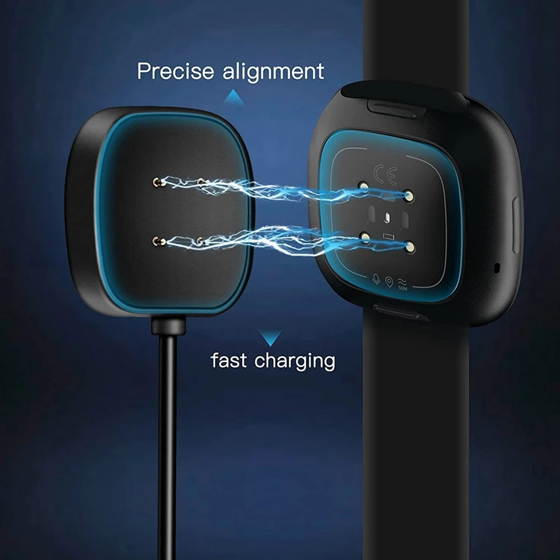 2er-Pack Ladekabel Ersatz USB-Ladestation Dock Stand kabel für Smart Watch Sense/versa 3 (3,3 ft/1,0 ft)