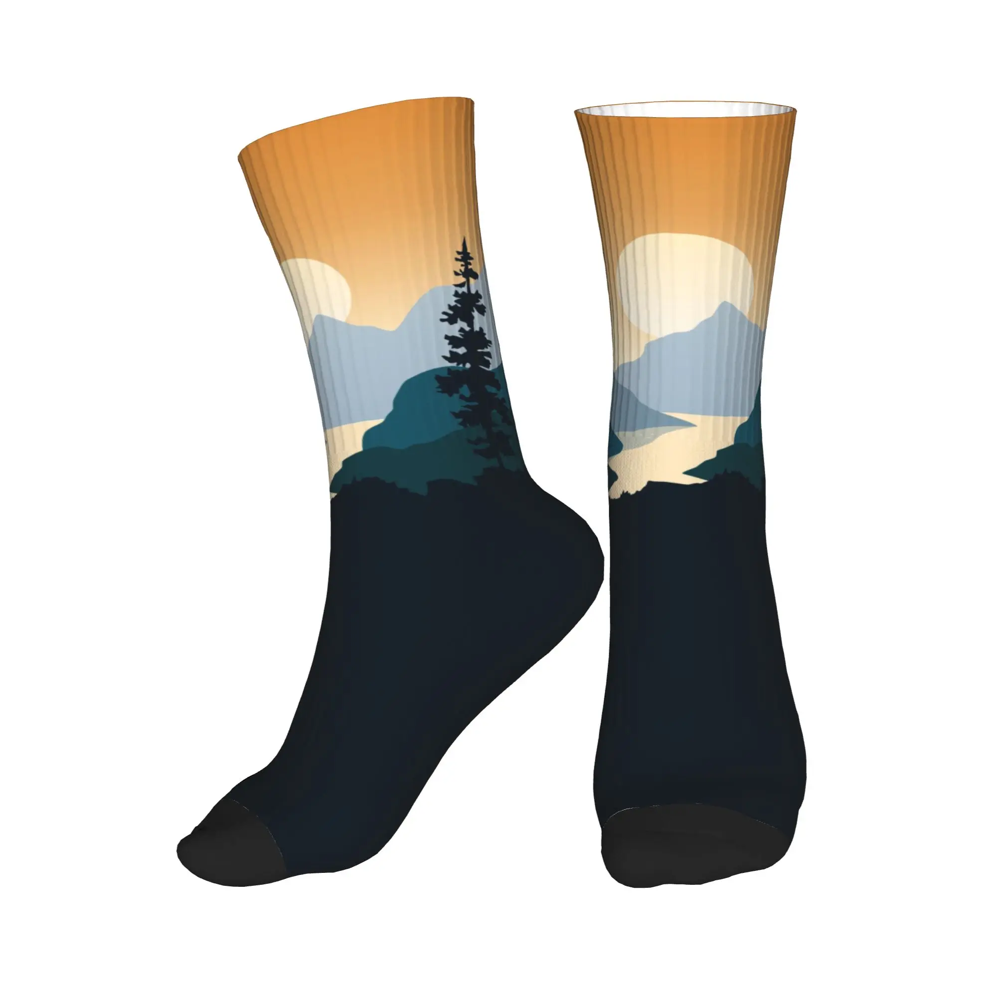 

Mountain Forest Natural Landscapes Dress Socks Men's Women's Warm Fashion Novelty Crew Socks