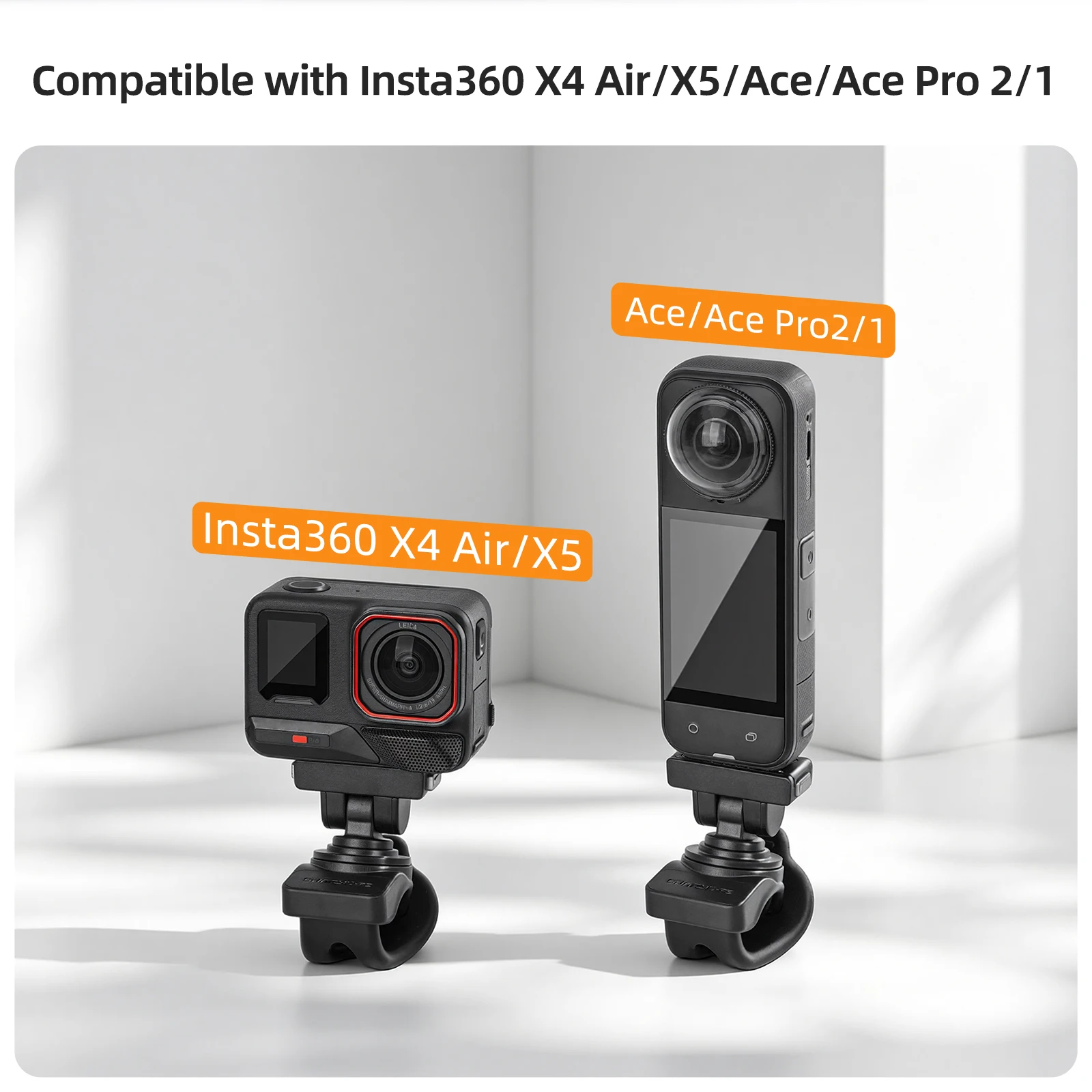 Magnetic Strap Mount for Insta360 X6/X4 Air/X5/Ace/Ace Pro 2/1 Flexible Adjustable Holder Quick Release Riding Handlebar Bracket