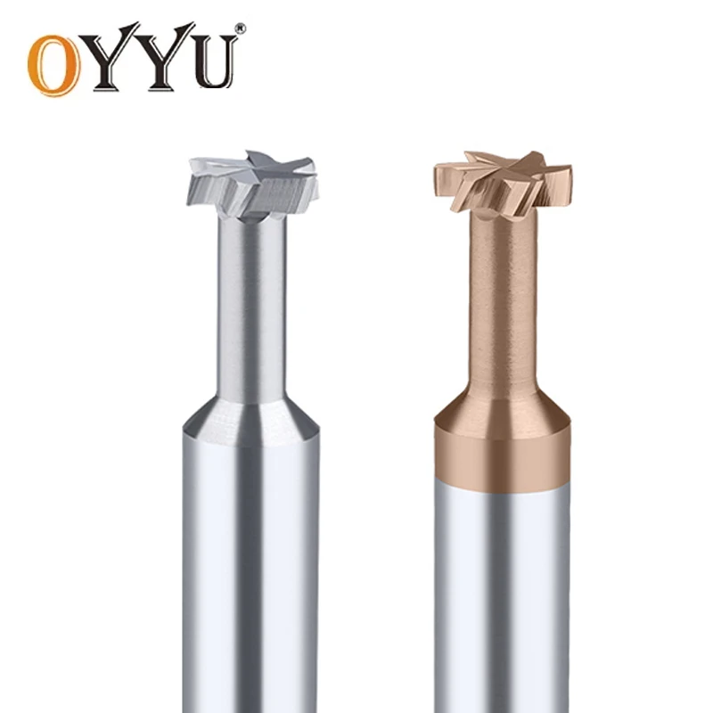 

OYYU Coated Tungsten Steel T-Slot Carbide T-Groove Cutter Aluminum / Steel Tool CNC T-Type End Mill Machining Center 3mm-20mm