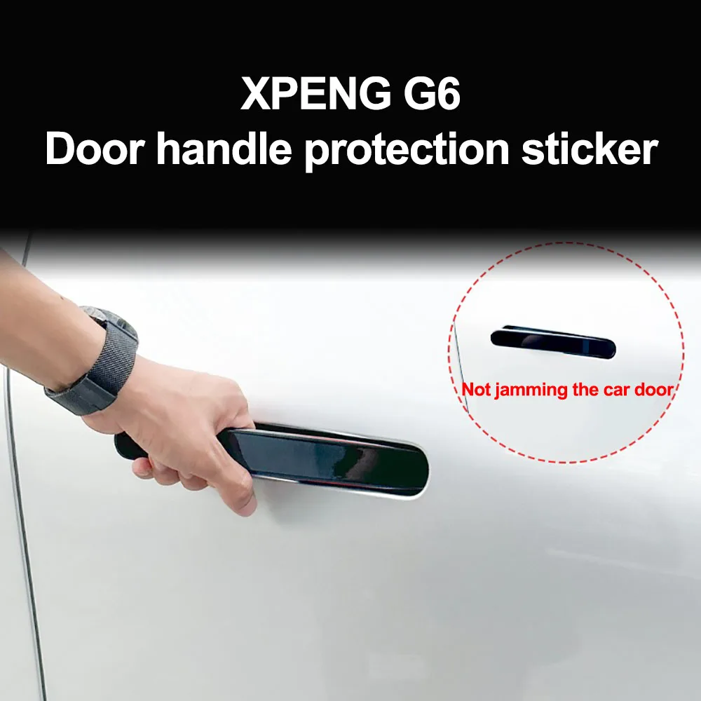 

For Xpeng G6 Carbon Fiber Patterned Door Handles With Glossy Black For Scratch Protection Accessories