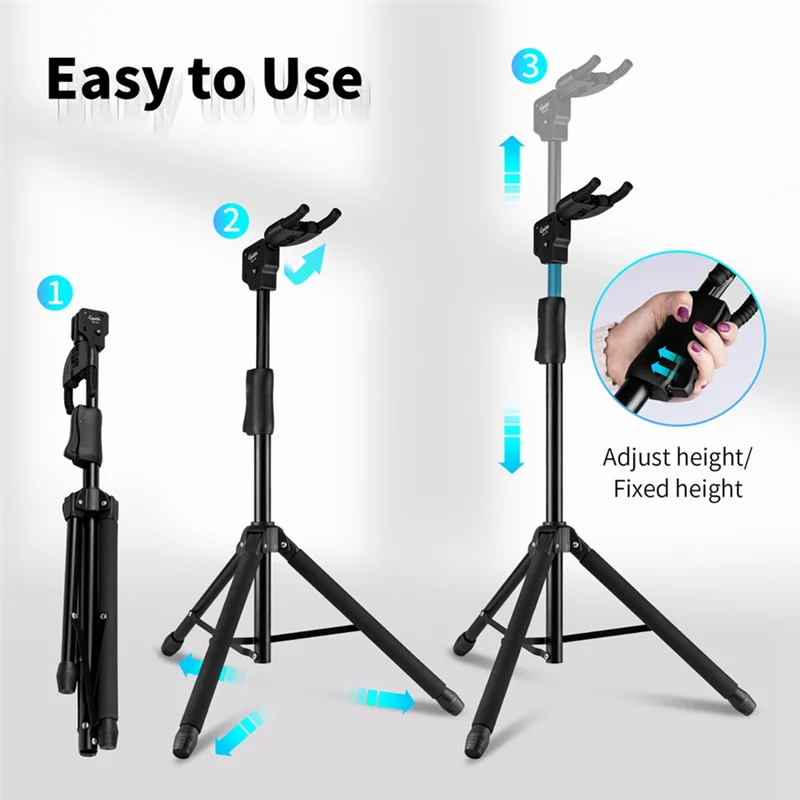 

A61P GGS-06 Tripod Music Stand 1.2M Foldable Hanging Guitar Floor Stand For Acoustic Electric Guitar Bass