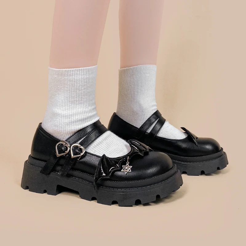 Amy and Michael 2022 Autumn Kawaii Lolita Mary Jane Shoes Lovely Girls Students Cosplay Shoes Women Pu Leather Platform Shoes