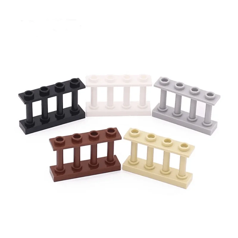 20개 1x4 난간 성벽 울타리 블록 액세서리 도시 거리 풍경 피규어 장면 모델 브릭 장난감 어린이용