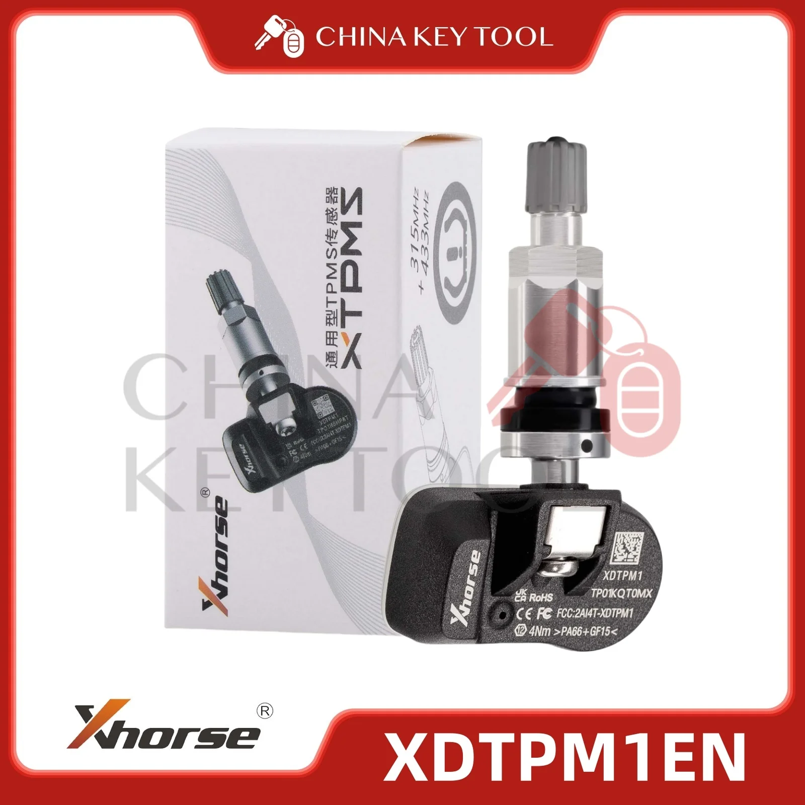 1PCS / 4PCS / 8PCS XHORSE XDTPM1EN XTPMS TPMS Sensor 315MHz / 433MHz for Key Tool MIDI, Key Tool Plus and Key Tool Max Pro