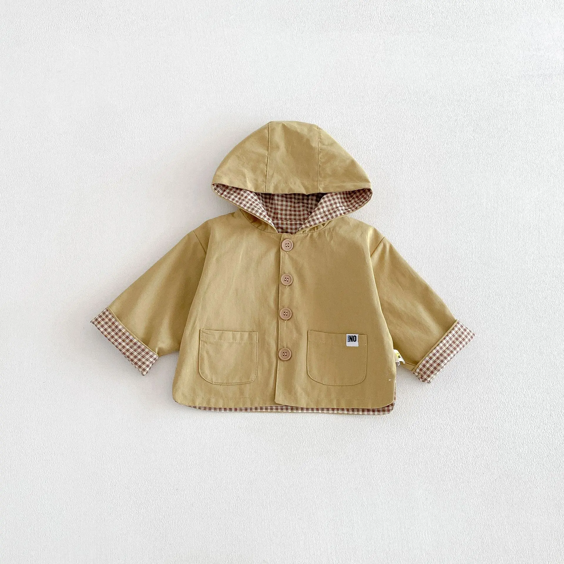 

Новая весенняя коллекция 2026: Детская демисезонная куртка с капюшоном, однотонный повседневный кардиган для девочек, хлопковая двусторонняя куртка для мальчиков, одежда для малышей