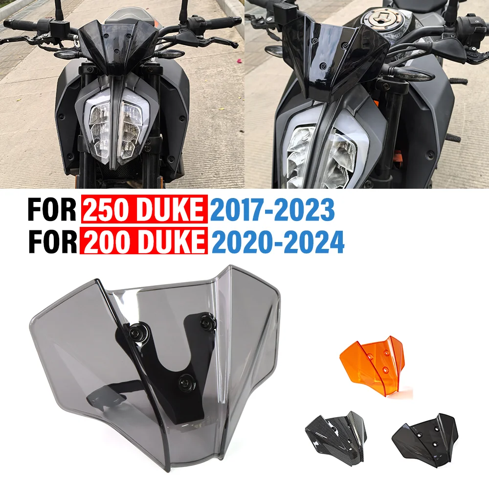 

Motorcycle Windshield FOR 250 DUKE2017-2023 200 DUKE 250DUKE 200DUKE Front Windsreen Wind Deflectors Shield Screen Airflow Guard