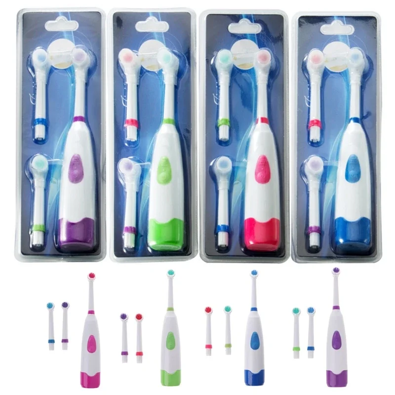 Waterproof Rotating Electric Toothbrush + 3 Brush Head Drop Ship DE1