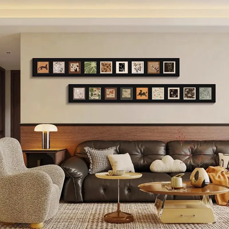 Medieval style living room decorative painting French retro two-piece sofa background wall hanging painting high-end horizontal