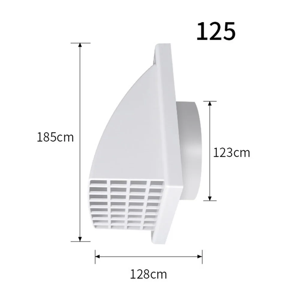 ABS Exterior Wall Air Vent Grille with Valve for Range Hood Duct Suitable for Multiple Pipe Sizes 100mm to 150mm