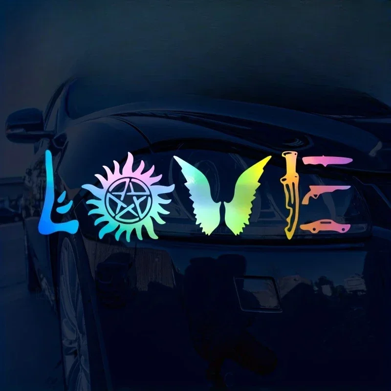 

"LOVE" Sticker - Mystical Gothic Accents Waterproof Vinyl - Water Bottles Dark Romantic Style Decor Eye-Catching White