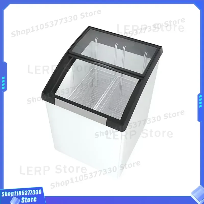 Commercial Single Temperature Ice Cream Cooler Deep Glass Door Display Freezer Custom Sticker Design For Shop Supermarket Use 6