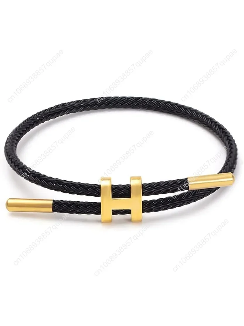 

Bracelets Fashion for Women Adjustable Bracelet, Gold-plated Buckle Design Titanium Steel Wire Rope Jewelry
