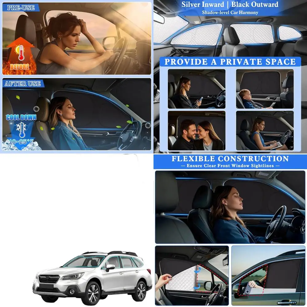 

Car Window Sunshades 2020-2024: UV Protection, Heat Insulation for Side, Front, Rear, and Triangular Windows - Ideal for Camping