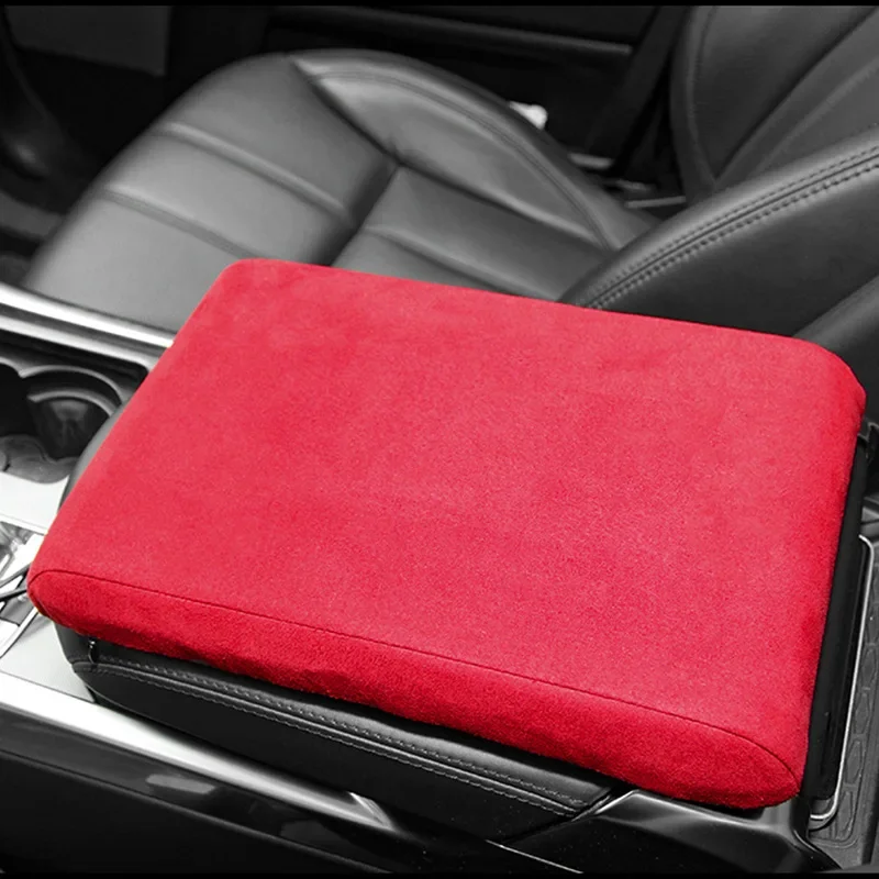 Suede Plush Car Armrest Box Cushion Heightening Generar Foam Auto Armrest Cover Pad Hand Support Interior Accessories