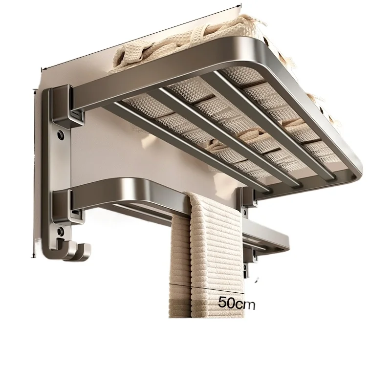 

Towel rack, toilet, no punching, bathroom rack, toilet wall-mounted bath towel rack, storage rod.