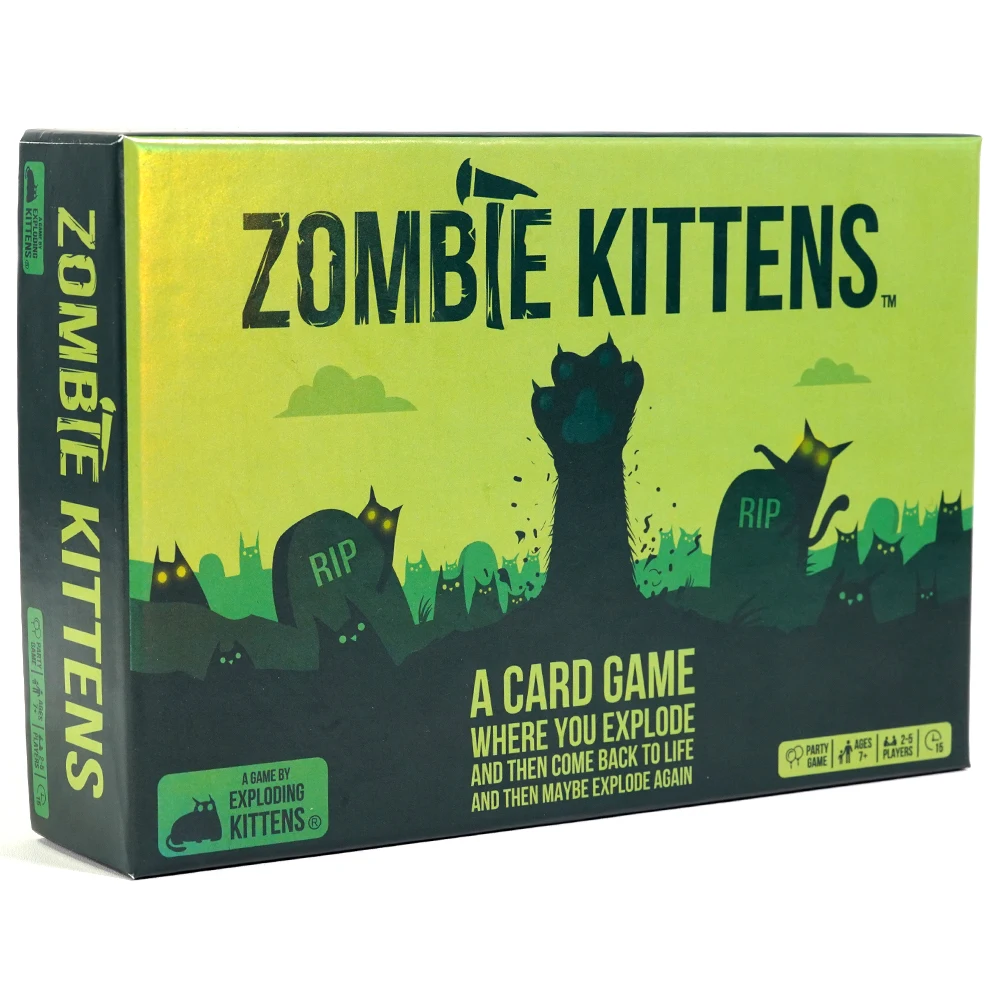 Jogos de cartas para adolescentes e crianças, gatinhos zumbis, divertido jogo familiar, entretenimento noturno, 2 a 5 jogadores