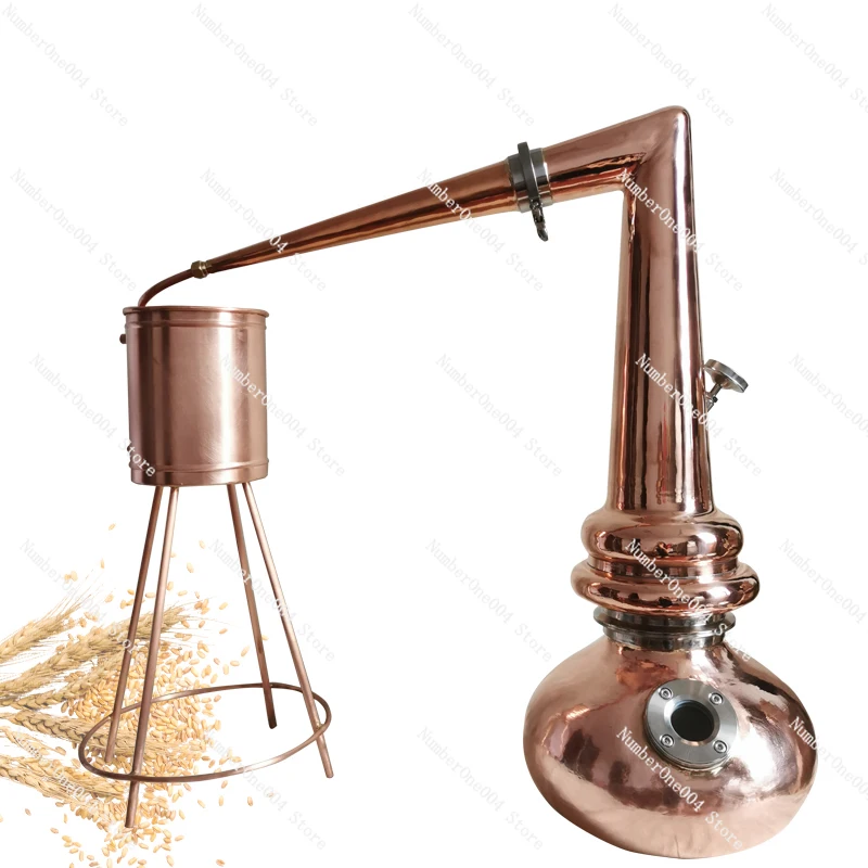 20L Copper Distiller DIY Home Brew Water Wine Brandy Essential Oil Brewing Kitswan-neck Distiller