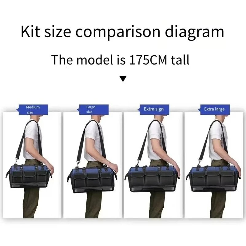 Heavy Duty Tool Bag with Waterproof Base Large Capacity Organizer for Electrician Mechanic Wear-Resistant Tote Tool Bag