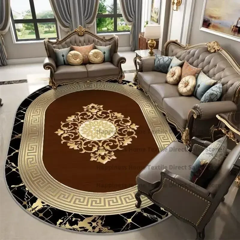 Oval Style Living Room Carpet 200x300 Luxury Large Area Rugs for Bedroom Soft Fluffy Bedside Carpet Washable Office Floor Mats