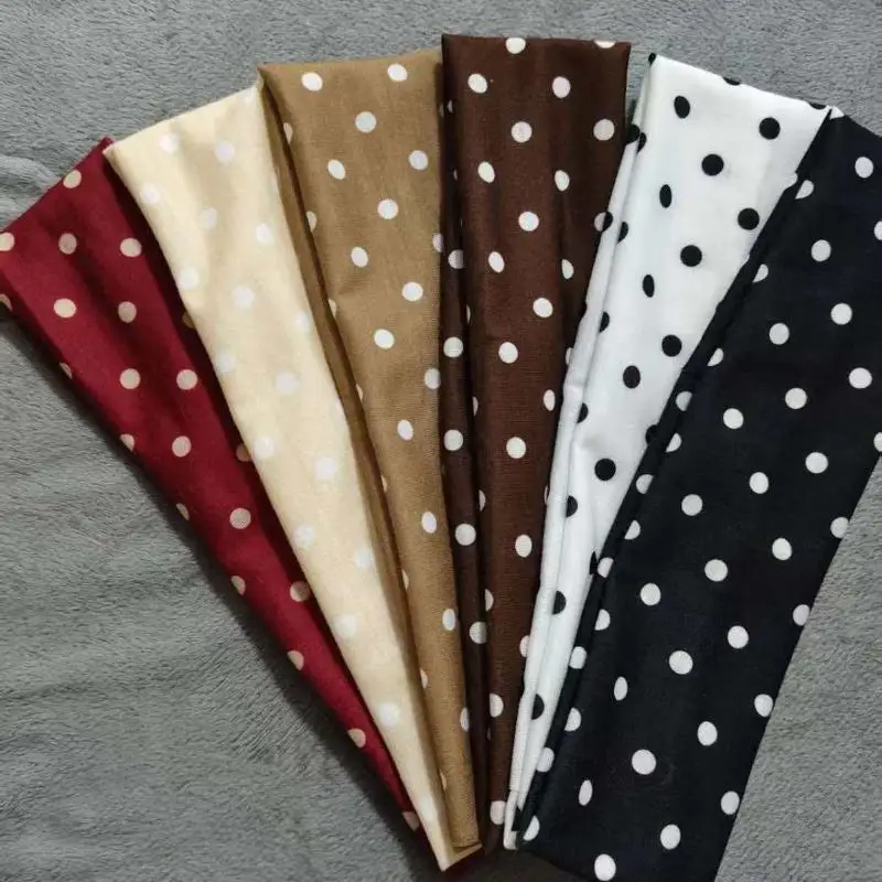 Elastisches Damen-Haarband mit Polka-Dot-Muster, breites, rutschfestes Haarband, Vintage-Haarschmuck mit Punktmuster für den täglichen Gebrauch, Yoga und Hautpflege. – Detail 4