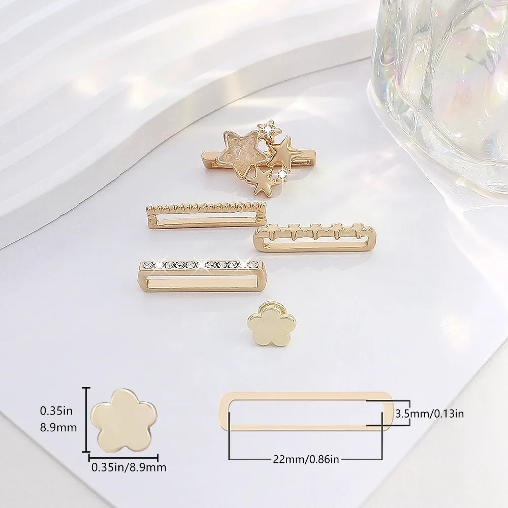 5 uds nuevo reloj de Metal adorno estrella flores anillo decorativo correa herramienta decorativa accesorios de correa para Apple Watch Band