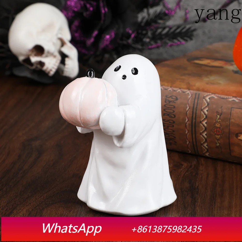 

Cx new Halloween decoration ornament, cute ghost holding pumpkin holiday party atmosphere home decoration
