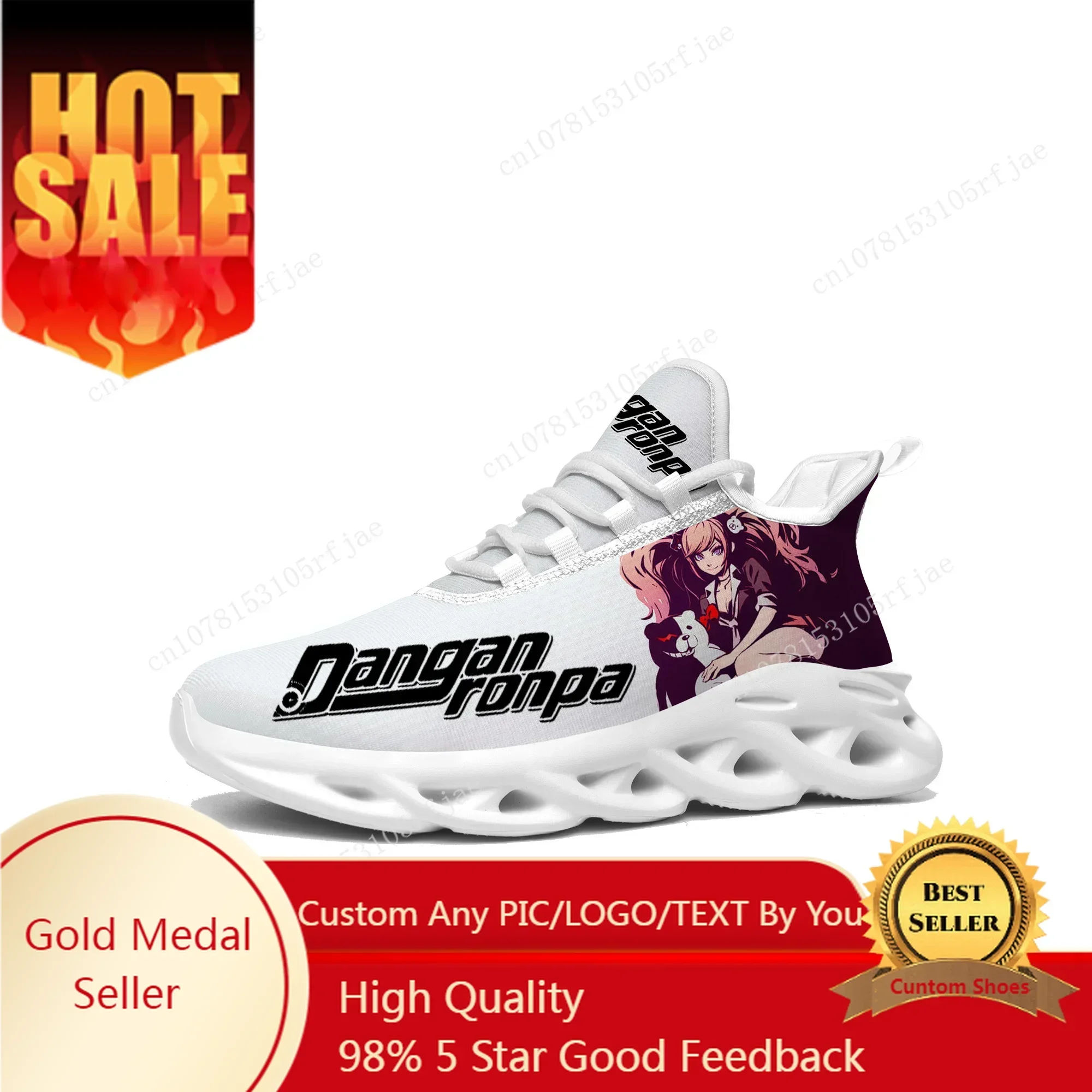 

Cartoon Game Danganronpa Junko Enoshima Sneakers Men Women Sports Running Shoes Custom Built Lace Up Shoes