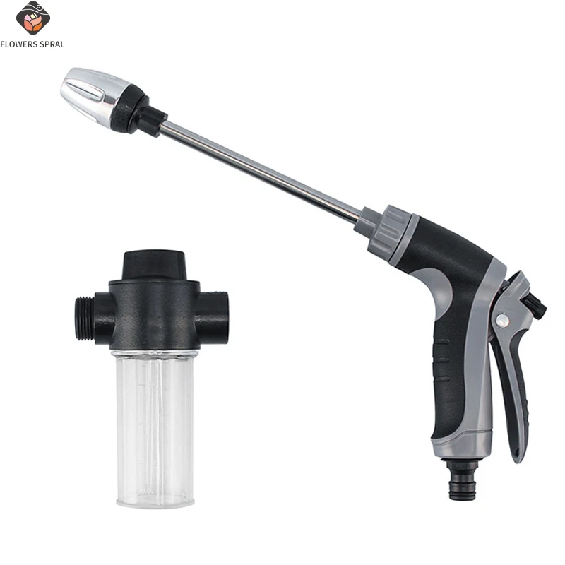 1 High-Pressure Car Washing Foam Gun With Adjustable Nozzle For Car Washing And Irrigation, Including A Foam Tank, Optional
