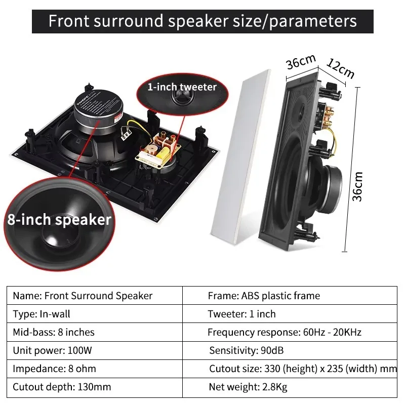 

Invisible Home Theatre System 7.1DTS In-Wall HD Digital Amplifier Surround Sound for Home Theater