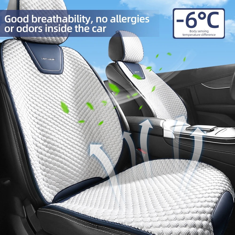 Ice Silk Car Seat Cover Luxury Cooling Auto Cushion Universal Vehicle Chair Protector Washable Car Chair Cover Fit Four Seasons