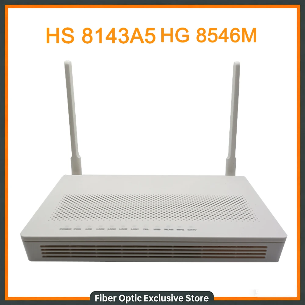 Fiber Optic Router HS8143A5 XPON ONU Optical Terminal Gigabit Modem SC/UPC ONU OLT 4FE LAN 2.4G WIFI Router with Power