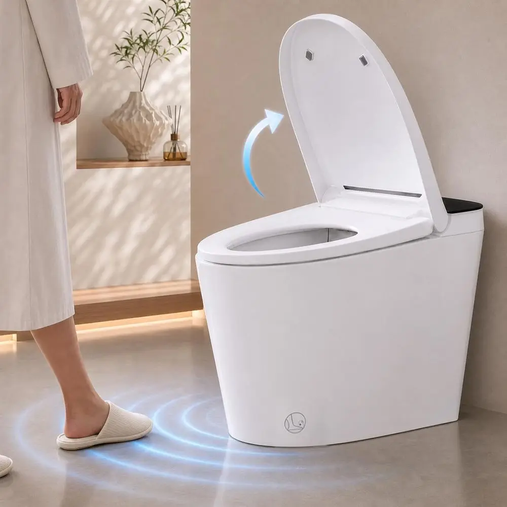 

Smart Toilet with Bidet Built In, Auto Open/Close Lid, oot Sensor to Open Lid/Seat & lush, Heated Seat, Warm Water Wash, Air Dry