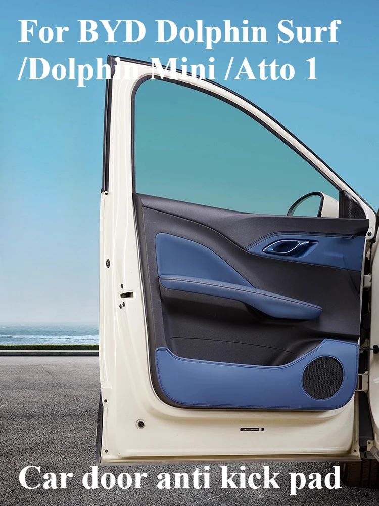 

For BYD Dolphin Surf Dolphin Mini Atto 1 2023-2024 Car Door Kick Plate Anti Kick Pad Leather Door Panel Sticker