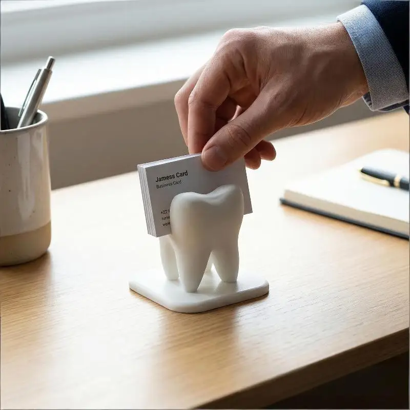 Creative Teeth Styling Business Card Storage Box Clinic Front Desk Display Stand Desktop Decoration Ornaments