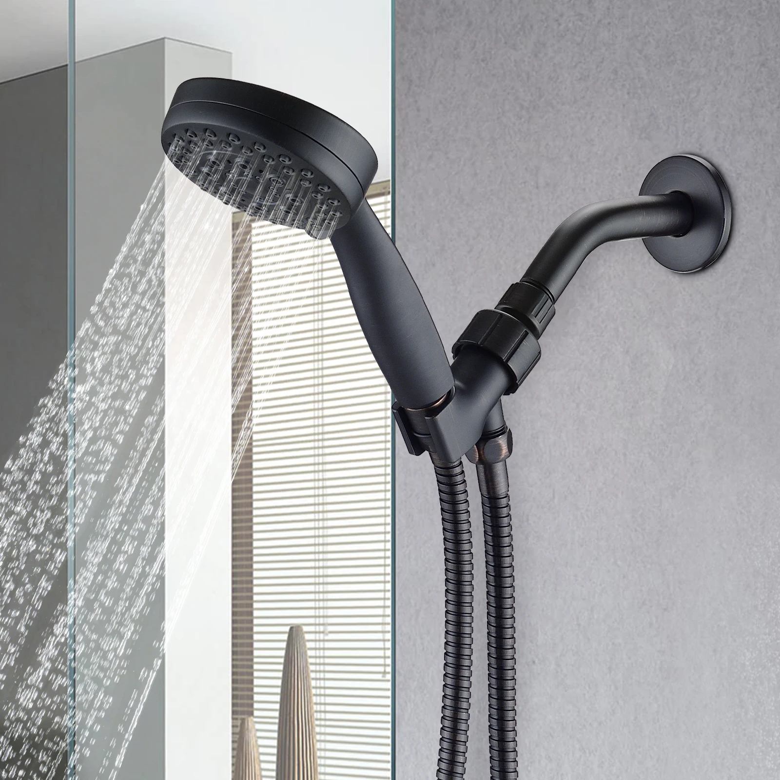 

5 Mode Adjustable Settings Handheld Shower Head with Hose High Pressure Shower Heads