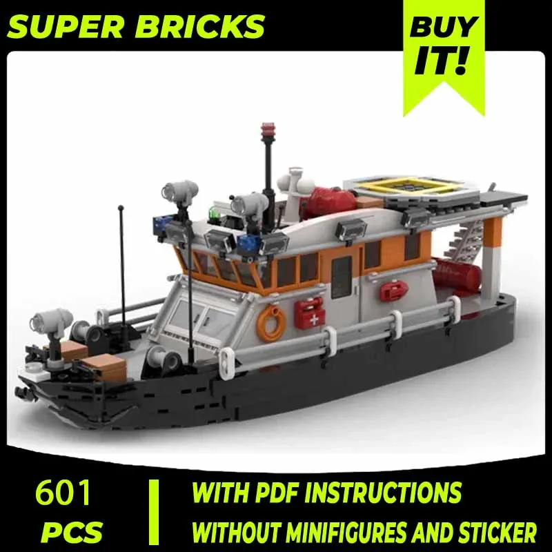 Maritime Patrol Ship Model Moc Building Bricks Coast Guard Boat Technology Modular Blocks Gifts Christmas Toys DIY Sets Assembly