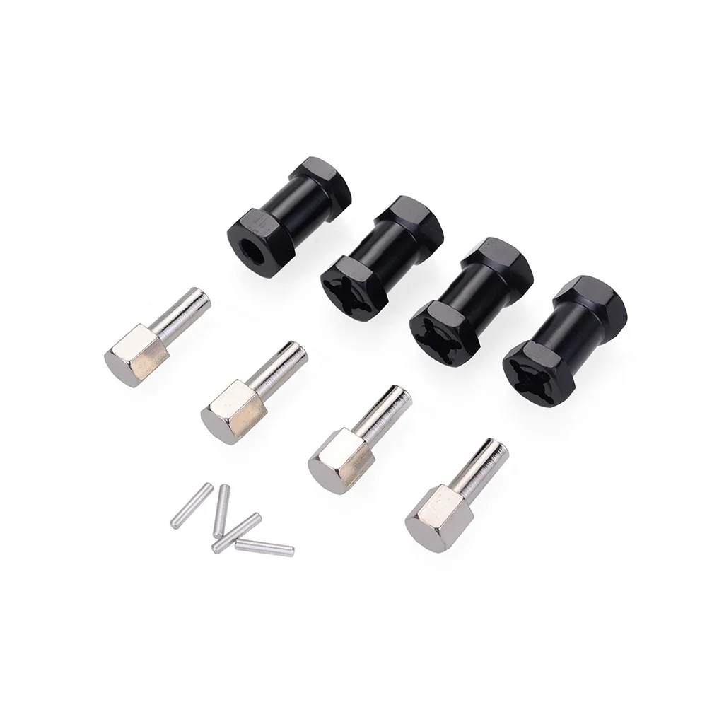 4pcs Aluminum 12mm Hex Wheel Hub Drive Adaptor 20/25mm Extension Combiner Coupler for 1/10 RC Car Crawler Axial SCX10 D90