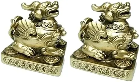 2pcs Feng Shui Pi Yao/Pi Xiu Decoration Statue for Protection and Wealth Luck