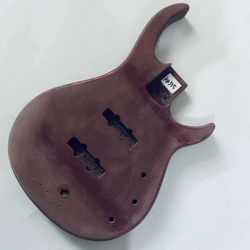 

KB355 Matte Red Color Solid Wood Jazz Electric Bass Unfinished JB Bass Body for DIY Surface Damages And Dirty DIY Bass Part