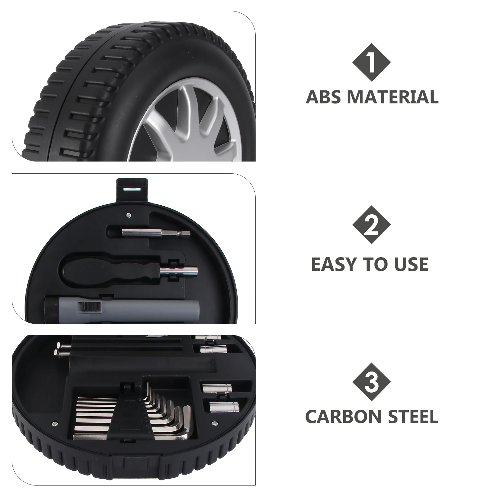 

1 set Tire Type Tool Set Durable Carbon Steel Home Repair Kits Long-time Use Safe Ergonomic Design Practical Combination Tools