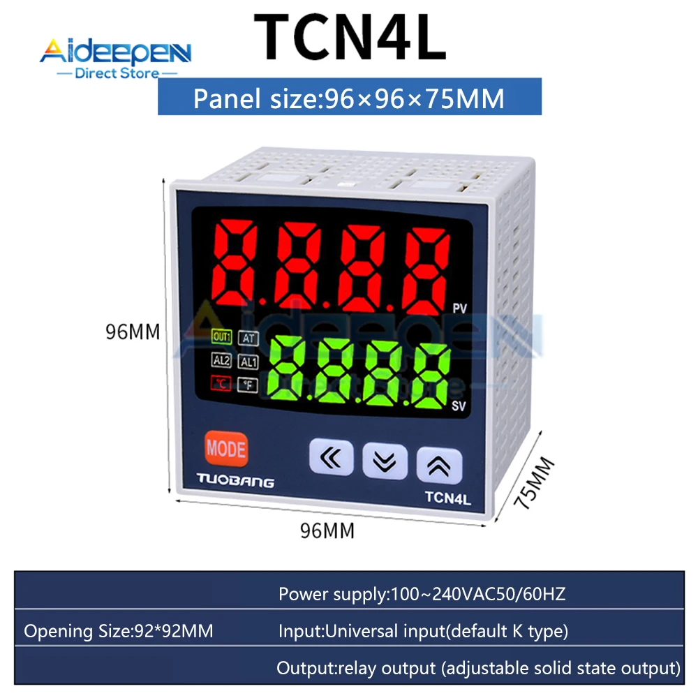ترموستات رقمي PID مخرج مزدوج مدخل عالمي TC4S TC4H TC4L TC4M متحكم في درجة الحرارة منظم SSR مرحل التيار المتناوب 110 فولت 220 فولت