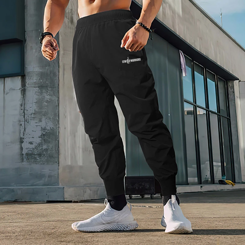 Gym Fitness Running Sport Trousers Mens Casual Bodybuilding Training Pants Summer Ultra-thin Loose Breathable Quick-dry Pants