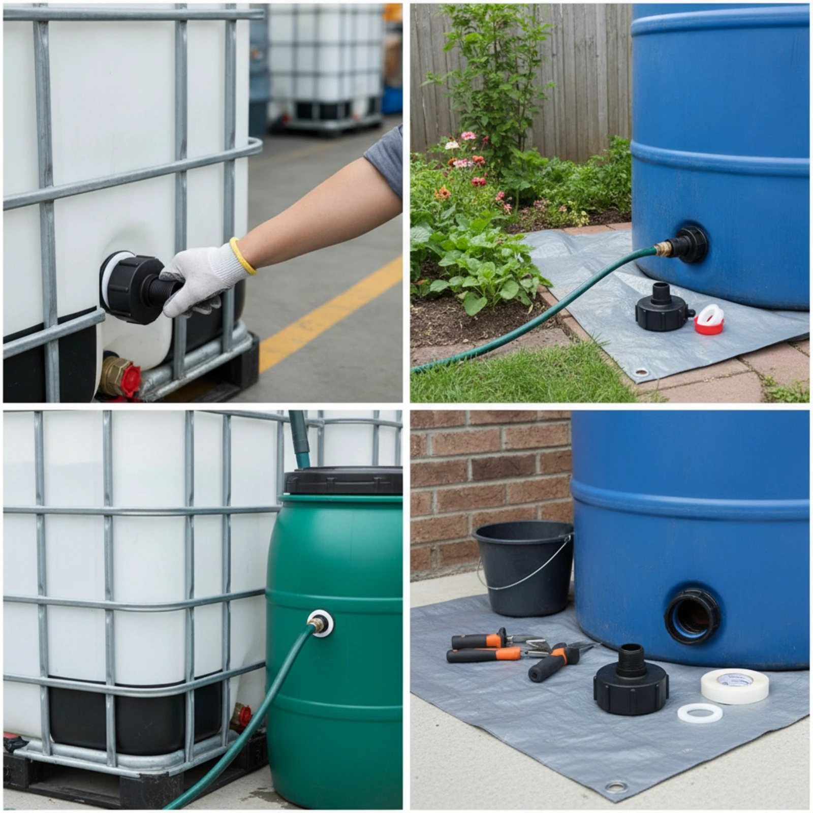 IBC Tote Adapter Leak-Proof IBC Adapter with Sealing Tape Heavy-Duty Non-Slip for Workshop