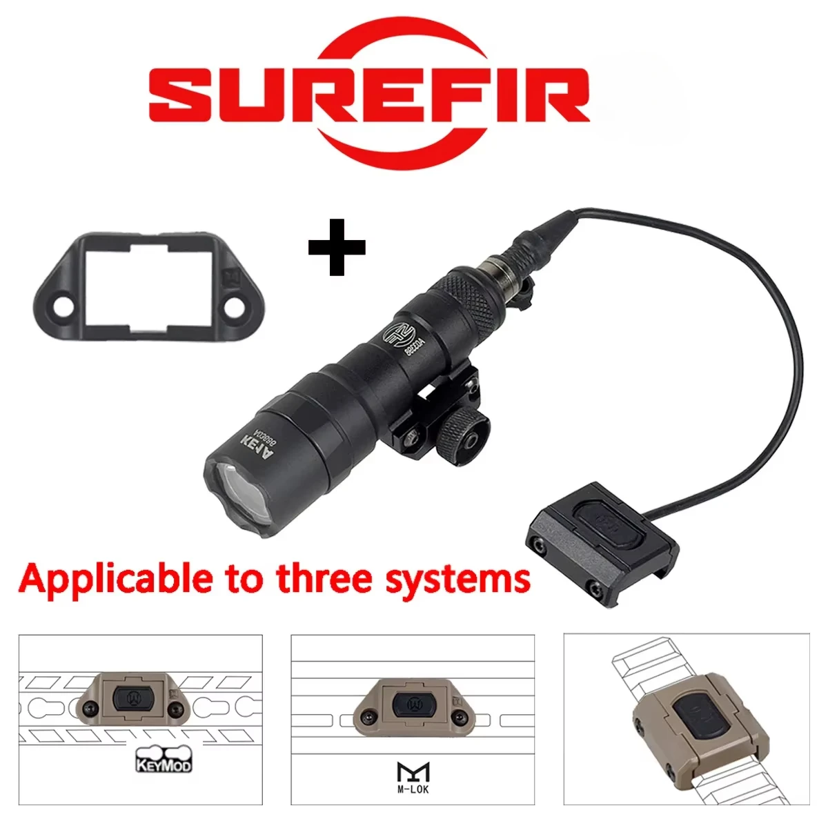 التكتيكية SureFir M300 M600U M-Lok Keymod 20 مللي متر السكك الحديدية بندقية الادسنس كشاف مصباح ليد زر مفتاح ضغط عن بعد سلاح مصباح يدوي